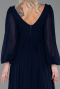 Long Navy Blue Chiffon Evening Dress ABU3243
