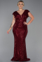 Burgundy Long Oversized Evening Dress ABU1045