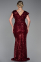 Burgundy Long Oversized Evening Dress ABU1045