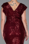 Burgundy Long Oversized Evening Dress ABU1045