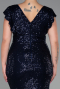 Navy Blue Long Oversized Evening Dress ABU1045