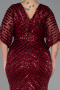 Long Burgundy Plus Size Evening Dress ABU900