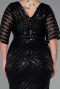 Long Black Plus Size Evening Dress ABU900
