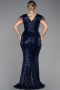 Long Navy Blue Evening Dress ABU1044