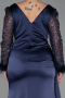 Long Navy Blue Plus Size Evening Dress ABU3237