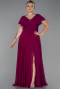 Plum Long Plus Size Evening Dress ABU032