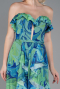 Green Pattern Long Prom Gown ABU3086