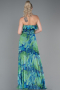 Green Pattern Long Prom Gown ABU3086