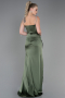 Olive Drab Long Satin Prom Gown ABU3198