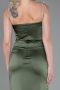 Olive Drab Long Satin Prom Gown ABU3198
