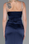 Navy Blue Long Satin Prom Gown ABU3198