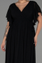 Long Black Chiffon Plus Size Evening Dress ABU3276