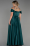 Long Emerald Green Satin Plus Size Evening Dress ABU3277