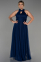 Navy Blue Long Plus Size Evening Dress ABU3253