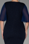 Midi Navy Blue Plus Size Evening Dress ABK1826