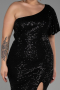Long Black Oversized Evening Dress ABU1893