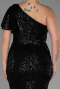 Long Black Oversized Evening Dress ABU1893