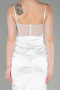 Long White Satin Evening Dress ABU3312