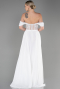 Long White Chiffon Evening Dress ABU3310