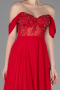 Long Red Chiffon Evening Dress ABU3310