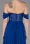 Long Sax Blue Chiffon Evening Dress ABU3310