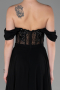Long Black Chiffon Evening Dress ABU3310