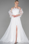 White Long Evening Dress ABU2076