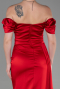 Long Red Satin Engagement Dress ABU1606