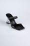Black Leather Evening Heeled Slippers AB219