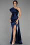 Long Navy Blue Prom Gown ABU3325