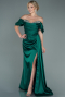 Long Emerald Green Satin Evening Dress ABU2661