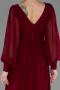 Burgundy Long Chiffon Evening Dress ABU1702