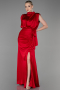 Red Long Satin Evening Dress ABU2133