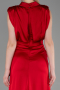 Red Long Satin Evening Dress ABU2133