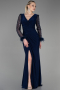 Long Navy Blue Evening Dress ABU3008