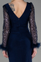 Long Navy Blue Evening Dress ABU3008