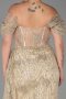 Gold Long Plus Size Evening Dress ABU3097