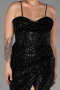 Long Black Scaly Plus Size Evening Dress ABU3322