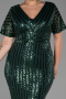 Emerald Green Short Plus Size Evening Dress ABK686
