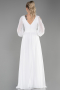 Long White Chiffon Evening Dress ABU1702