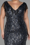 Midi Anthracite Plus Size Invitation Dress ABK1873