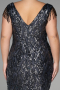 Midi Anthracite Plus Size Invitation Dress ABK1873