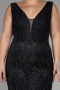 Long Black Plus Size Engagement Dress ABU3368