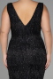 Long Black Plus Size Engagement Dress ABU3368