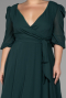 Emerald Green Midi Chiffon Oversized Evening Dress ABK1083