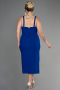 Midi Sax Blue Plus Size Invitation Dress ABK1882