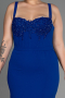 Midi Sax Blue Plus Size Invitation Dress ABK1882