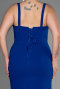 Midi Sax Blue Plus Size Invitation Dress ABK1882