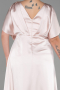 Long Beige Satin Plus Size Engagement Dress ABU3442