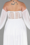White Long Chiffon Plus Size Evening Dress ABU6142